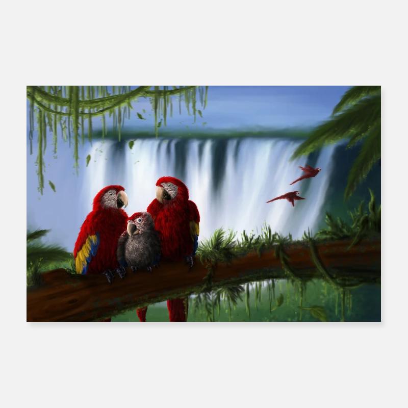 parrot family Poster 36" x 24" (90x60 cm)