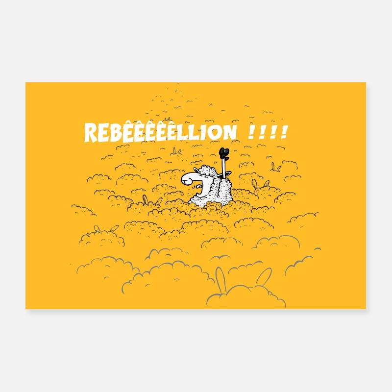 Rebeeeelion - Poster 90 x 60 cm - blanc