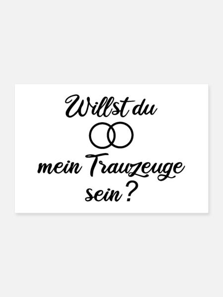 Willst du mein Trauzeuge sein? - Poster 90x60 cm - Weiß - Vorne