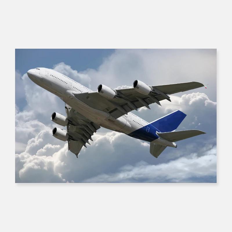 A380 - Poster 90 x 60 cm - blanc
