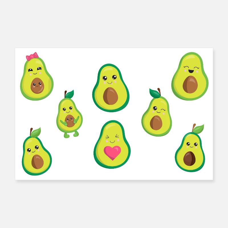 Avocado Süße Avocado - Poster 90x60 cm - Weiß