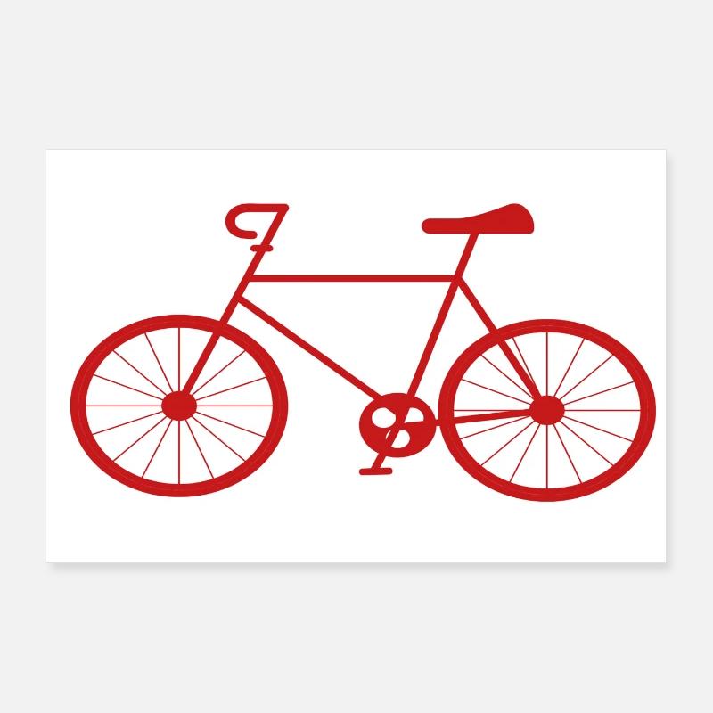 Red bicycle Poster 36" x 24" (90x60 cm)