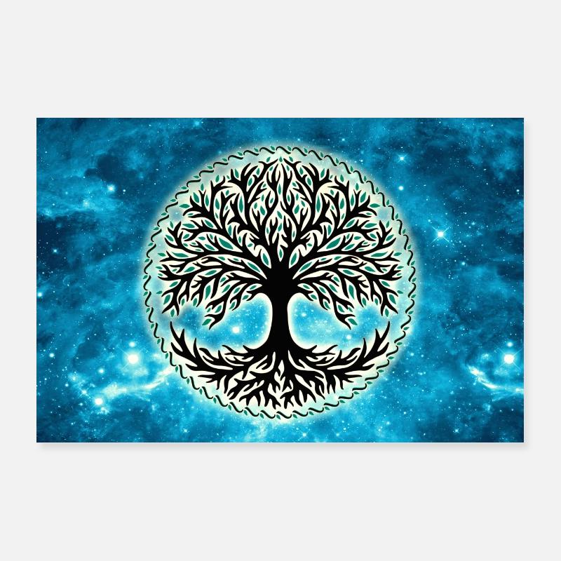 Baum des Lebens, Yggdrasil, keltisches Symbol Poster 90x60 cm