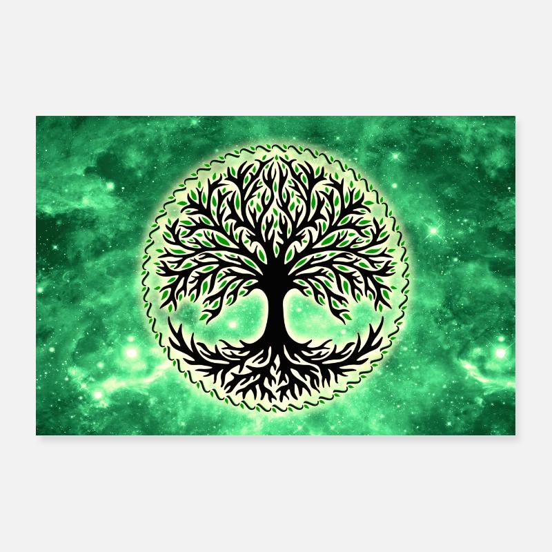 Baum des Lebens, Yggdrasil, keltisches Symbol Poster 90x60 cm