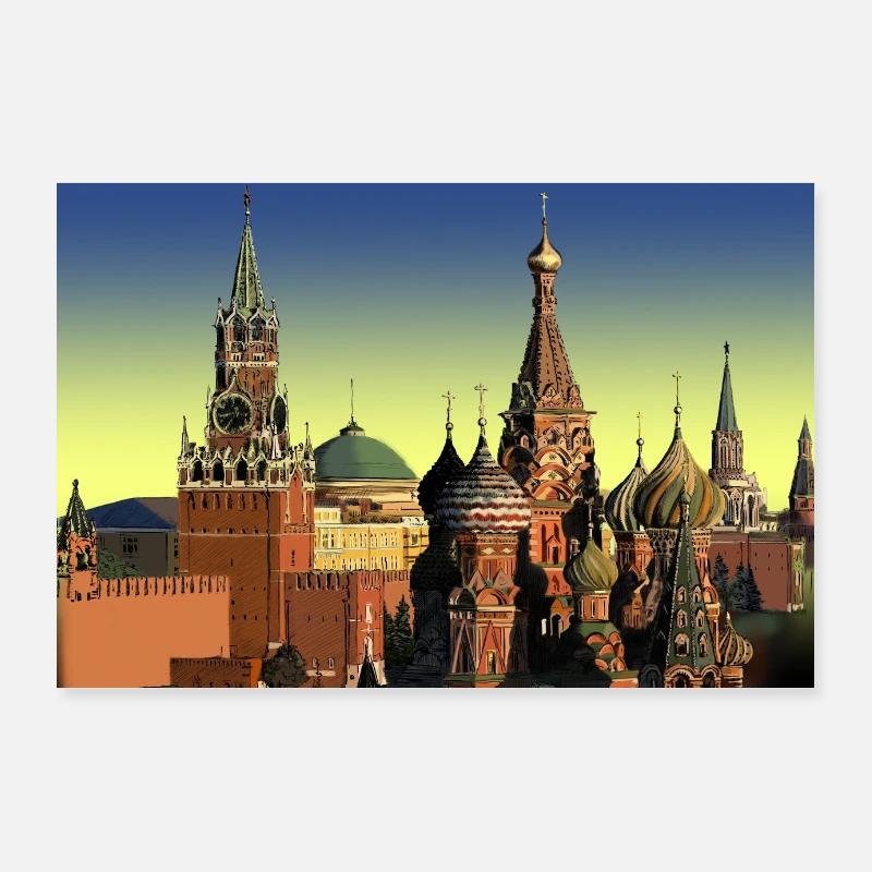Moskau - Poster 90x60 cm - Weiß