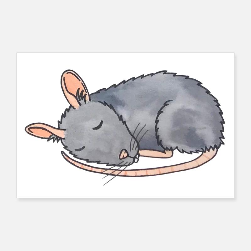 Mouse asleep Poster 36" x 24" (90x60 cm)