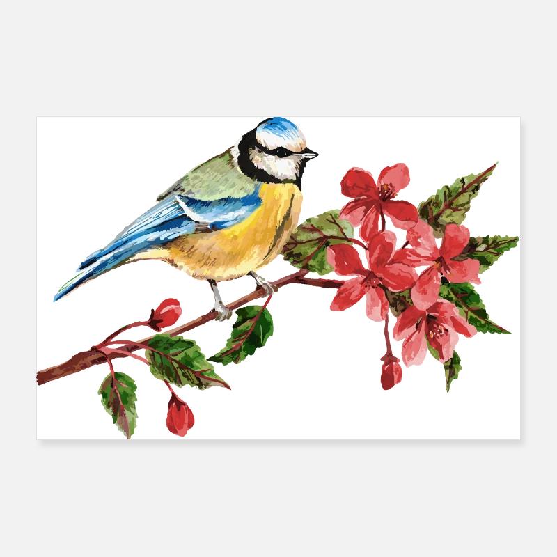 Bunter Vogel Poster 90x60 cm