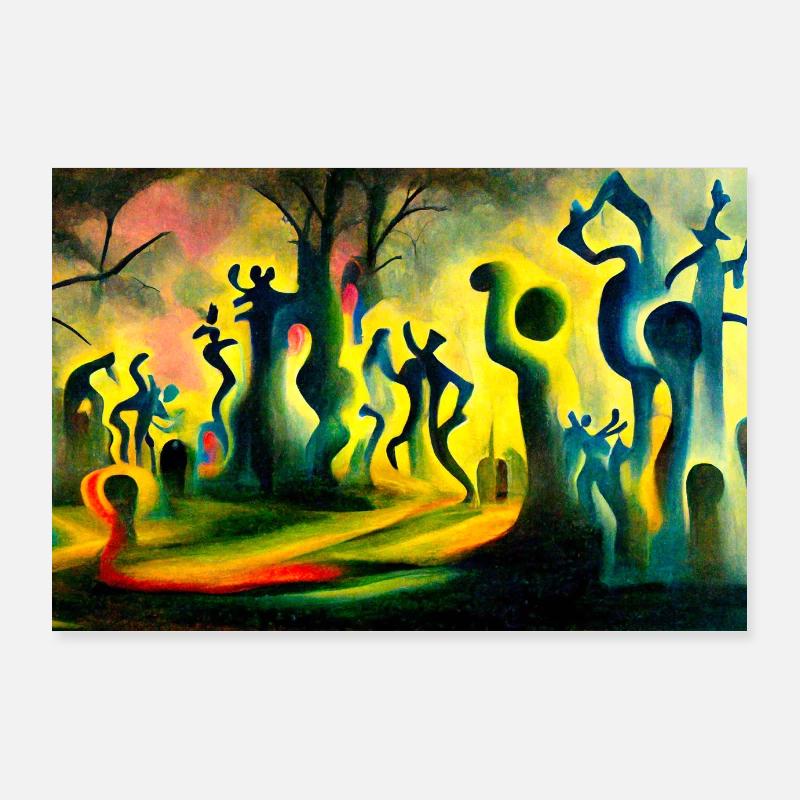Ghosts in the forest graveyard II Poster 90x60 cm