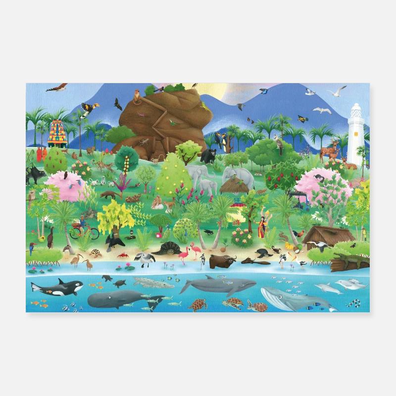 SriLanka - Poster 90 x 60 cm - blanc