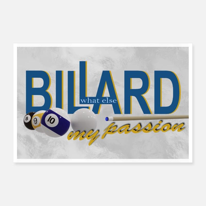 Billard Design, Wall Art, Poster, Poolbillard Poster 90x60 cm