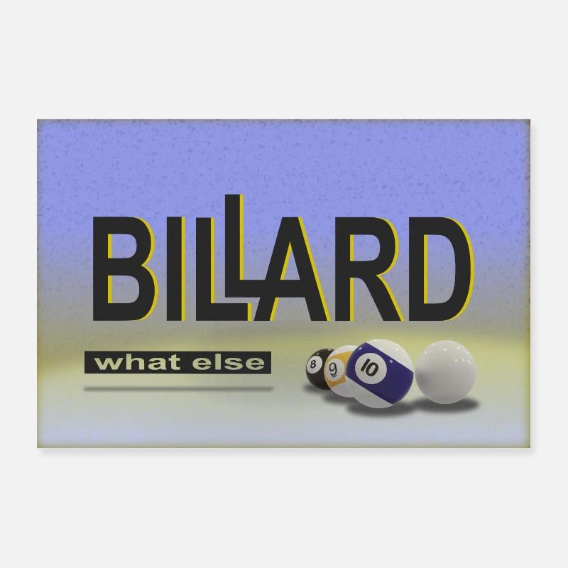 Billiards Design, Wall Art, Poster, Pool Billiards Poster 36" x 24" (90x60 cm)