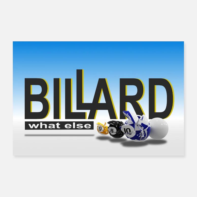 Conception de billard, Art mural, Affiche, Billard de piscine Poster 90 x 60 cm