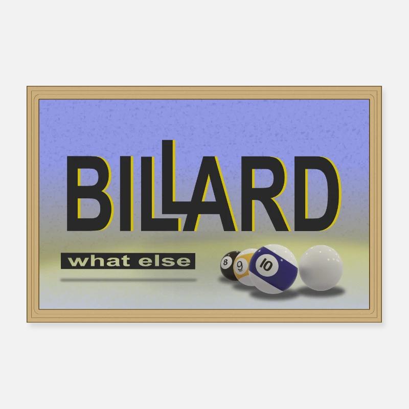 Billiards Design, Wall Art, Poster, Pool Billiards Poster 36" x 24" (90x60 cm)