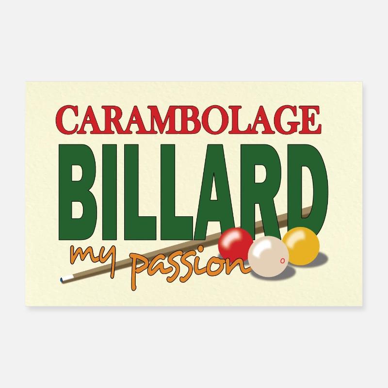 Carambolage Billard Design, Wall Art, Poster Poster 90x60 cm
