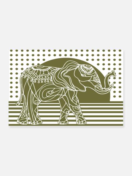 Éléphant - Poster 90 x 60 cm - blanc - Devant