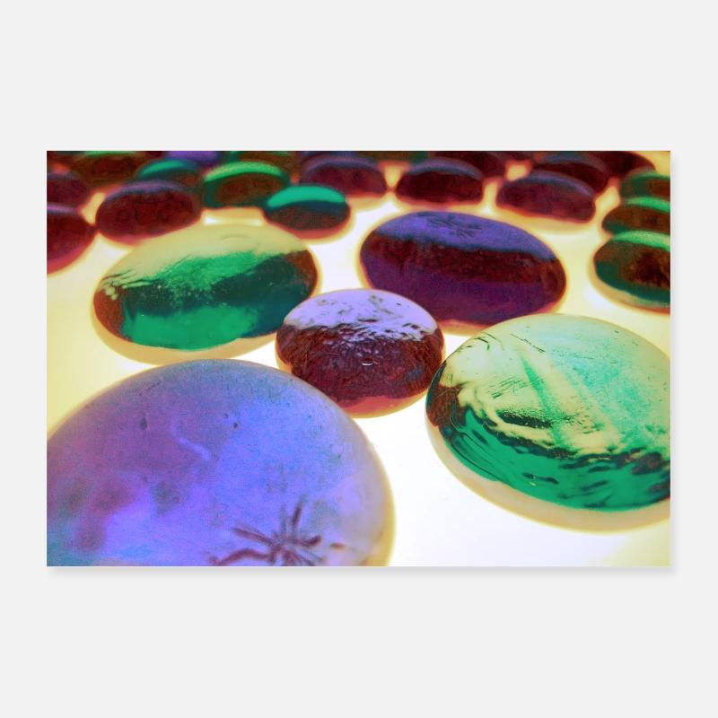 Affiche - Blue Bubbles crazy - Poster 90 x 60 cm - blanc