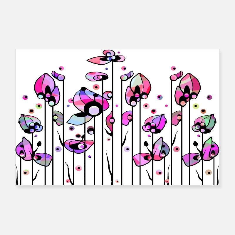 Fleur - Poster 90 x 60 cm - blanc