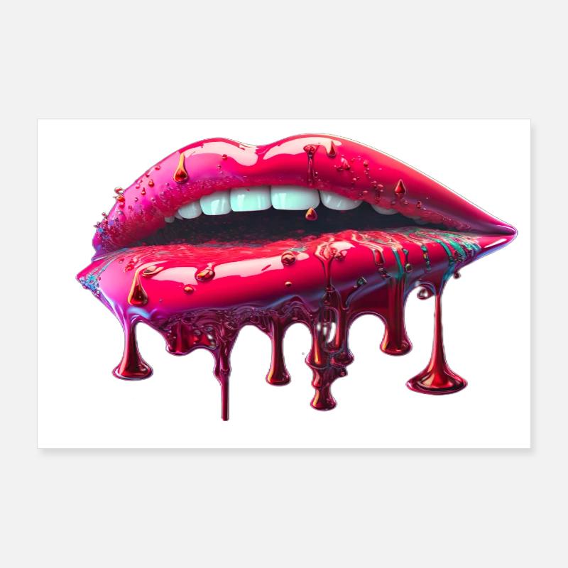 dripping lips Poster 36" x 24" (90x60 cm)