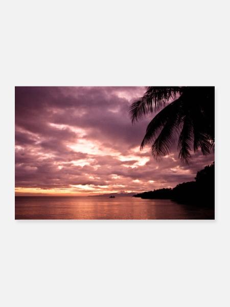 Sundownm Sonnenuntergang - Poster 90x60 cm - Weiß - Vorne