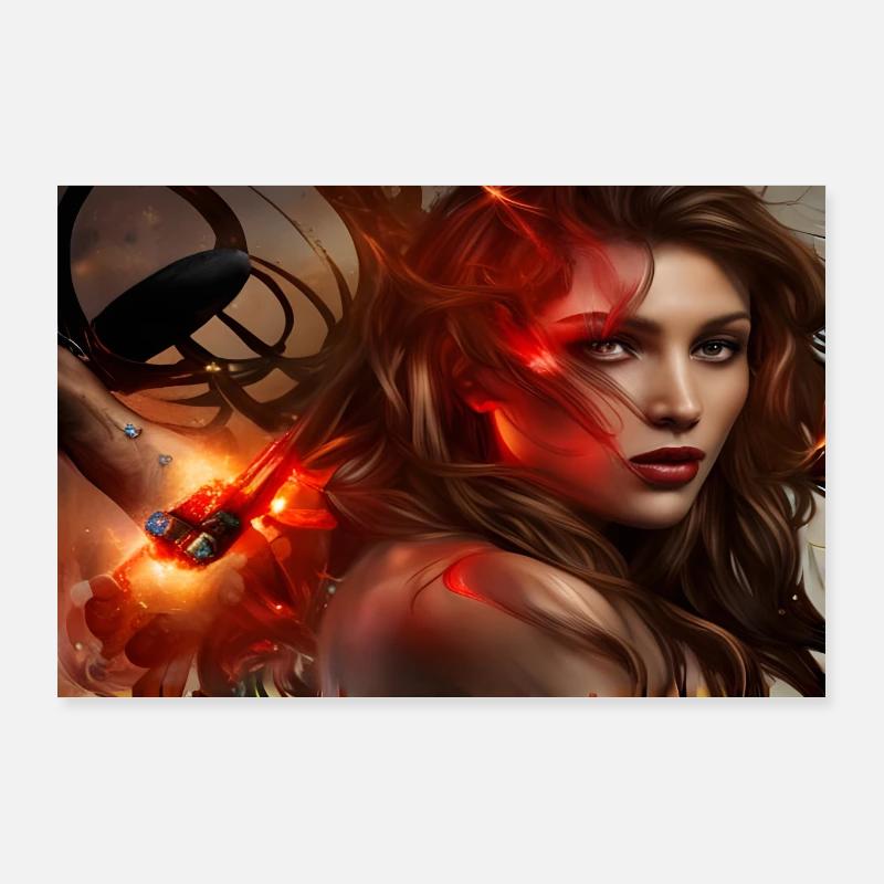 Windy Lady Poster 90x60 cm