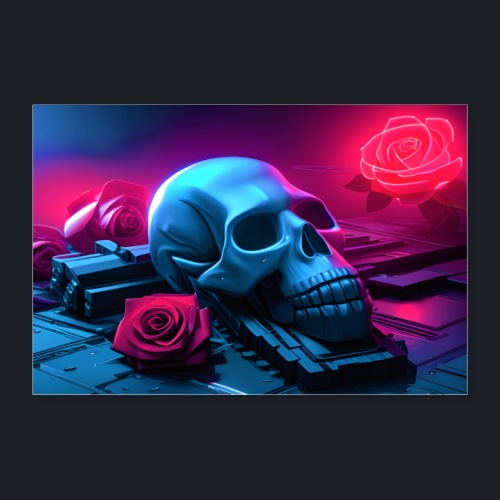 Shining Rose-Skull - Poster 90x60 cm