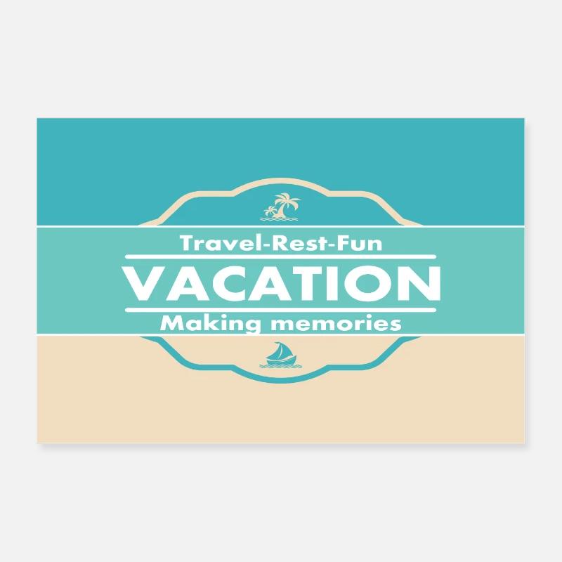 Urlaub | Farbenfrohes und geometrisches Design Poster 90x60 cm