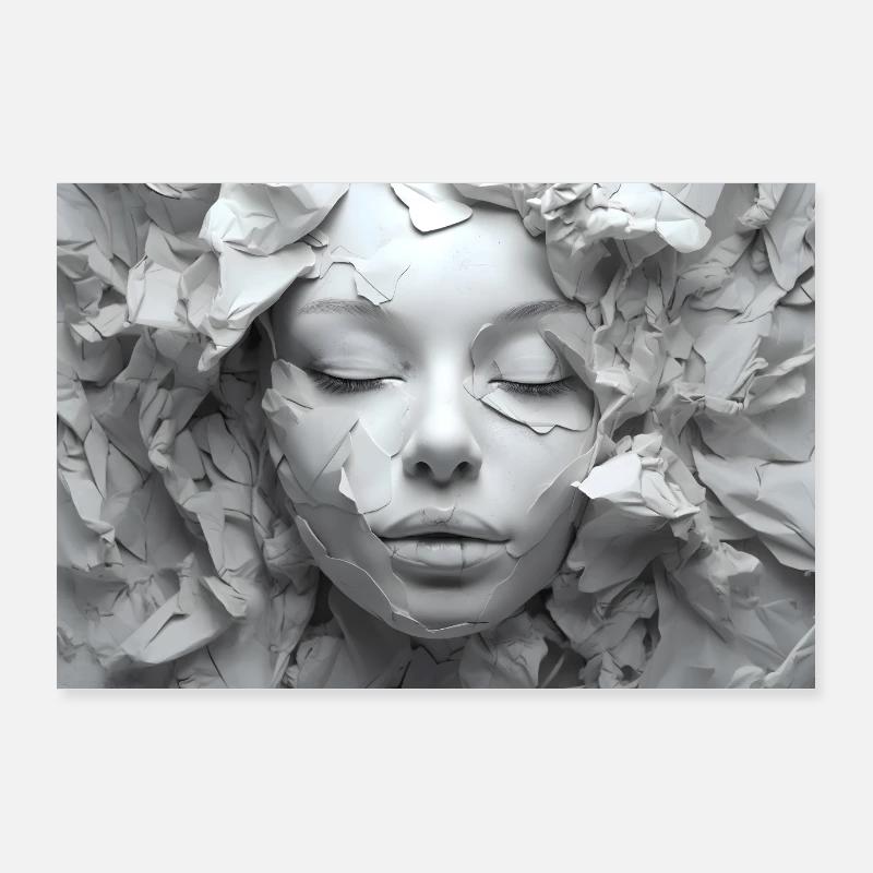 Schüchterne Frau Poster 90x60 cm