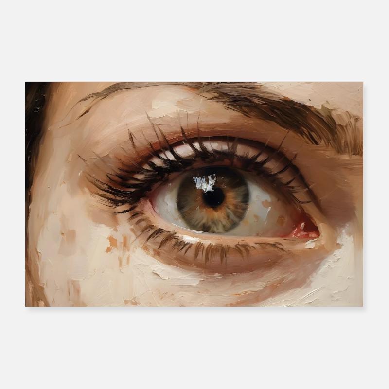Auge Gemälde - Poster 90x60 cm - Weiß