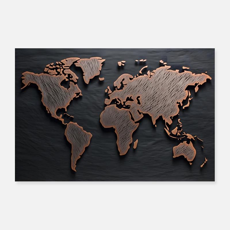 Weltkarte Poster 90x60 cm