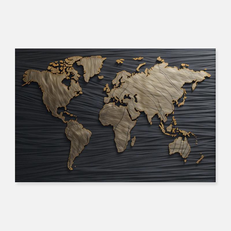 World Map Vintage Poster 36" x 24" (90x60 cm)