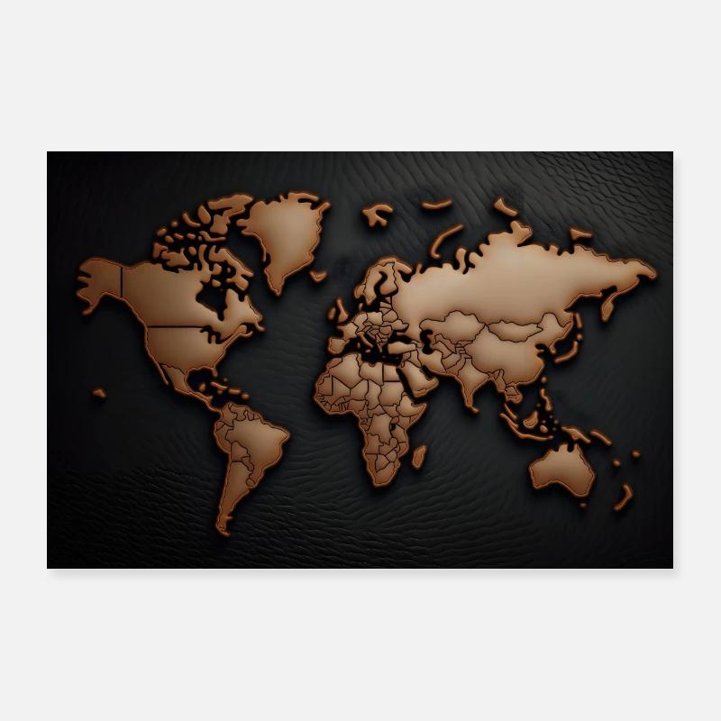 Carte du monde Poster 90 x 60 cm
