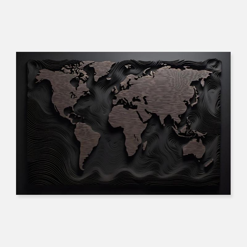 World Map Vintage Poster 36" x 24" (90x60 cm)
