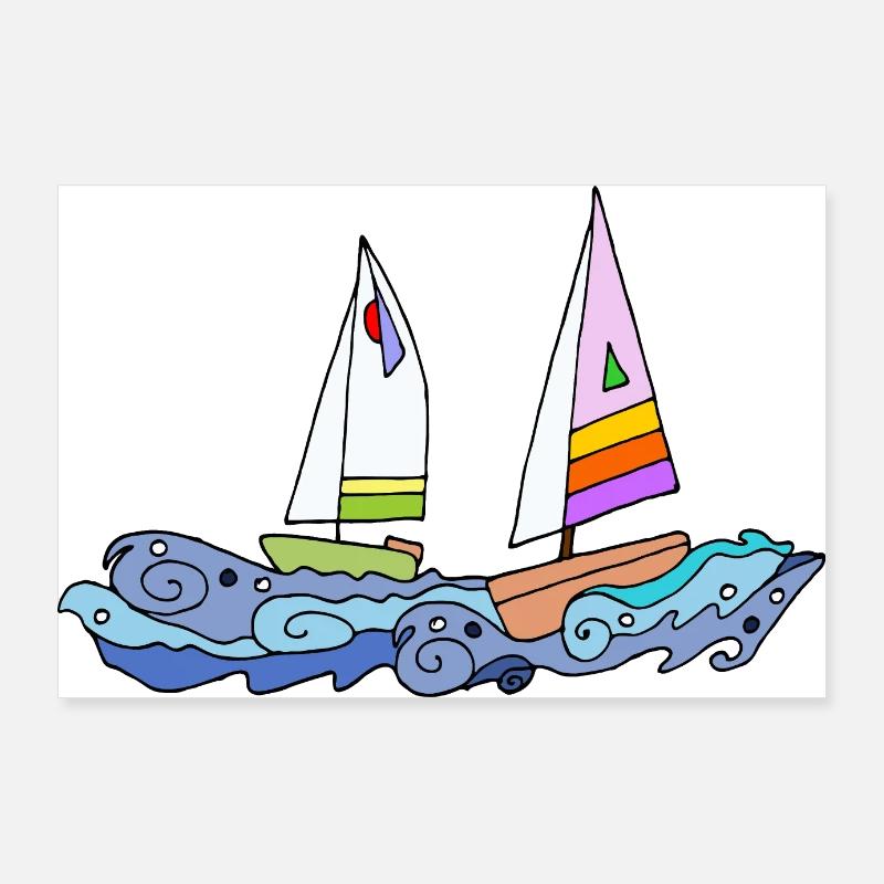 Segelboote Poster 90x60 cm