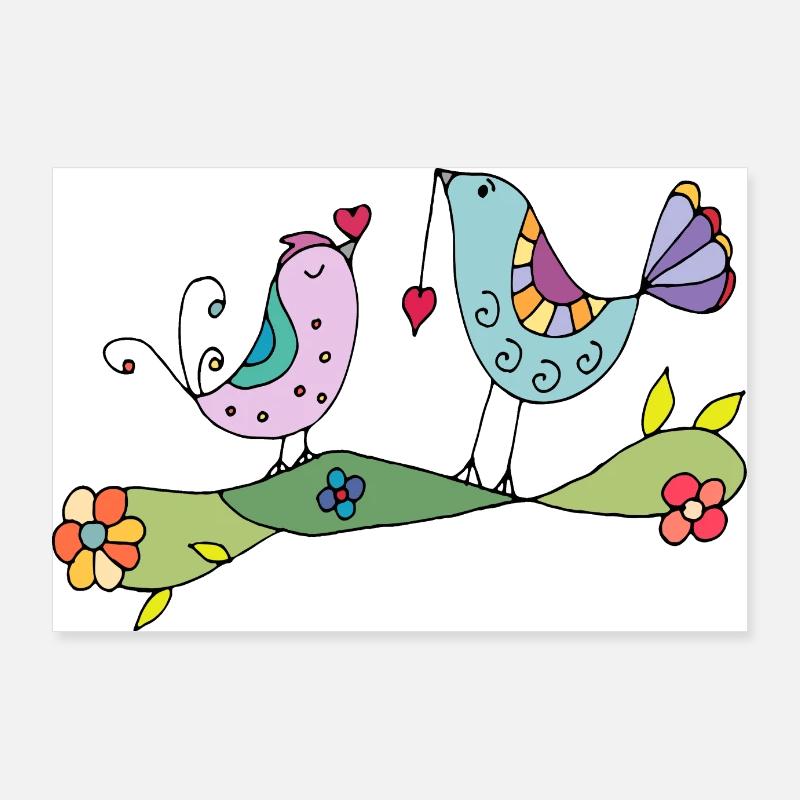 Oiseaux Poster 90 x 60 cm