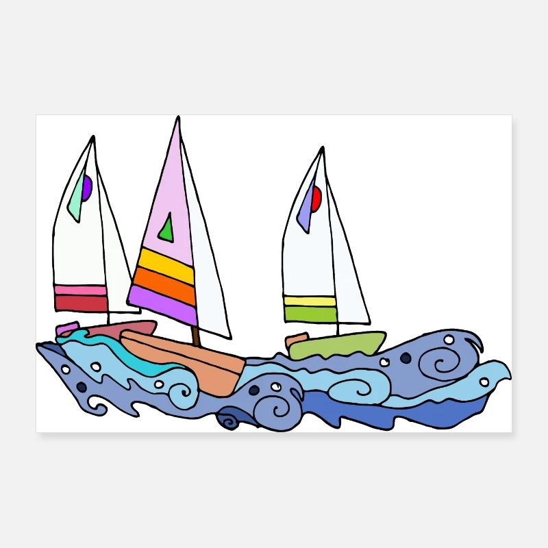 Segelboote Poster 90x60 cm