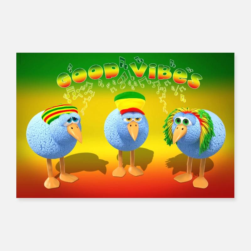 Affiche Trois petits oiseaux V1 Poster 90 x 60 cm