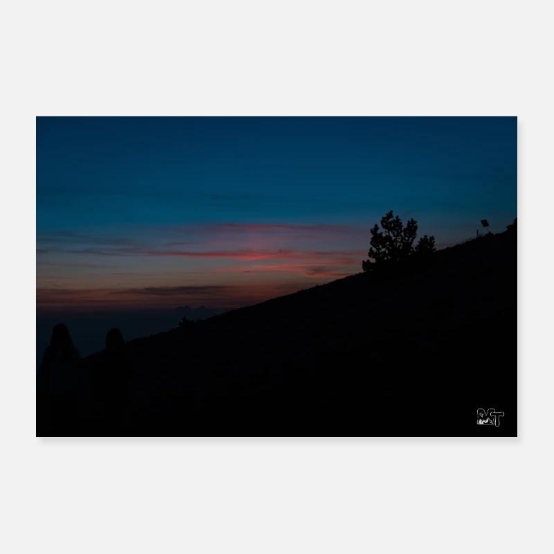 Silhouette am Mont Ventoux Poster 90x60 cm