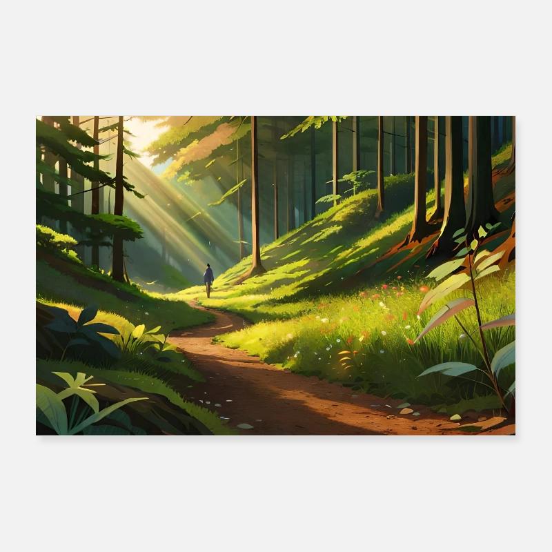 adventurer in the forest anime Poster 36" x 24" (90x60 cm)