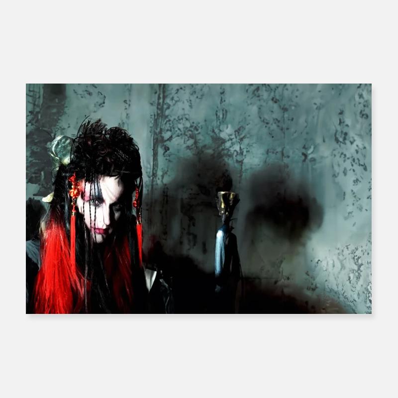 Der Blick, der dich in die Finsternis zieht - Poster 90x60 cm - Weiß