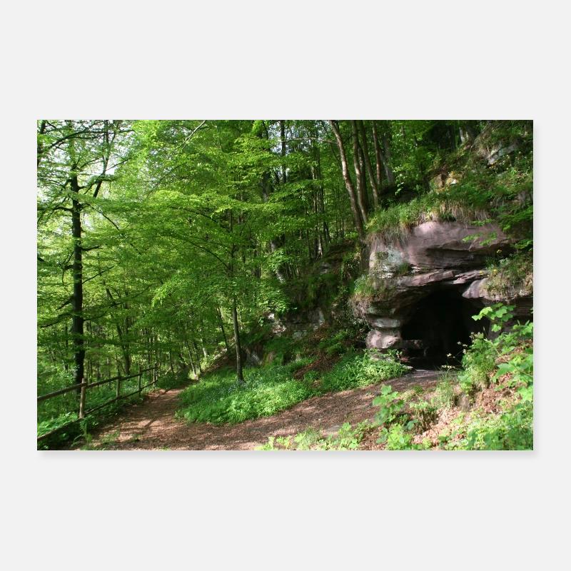 Nord de la Forêt-Noire / Grotte forestière Poster 90 x 60 cm