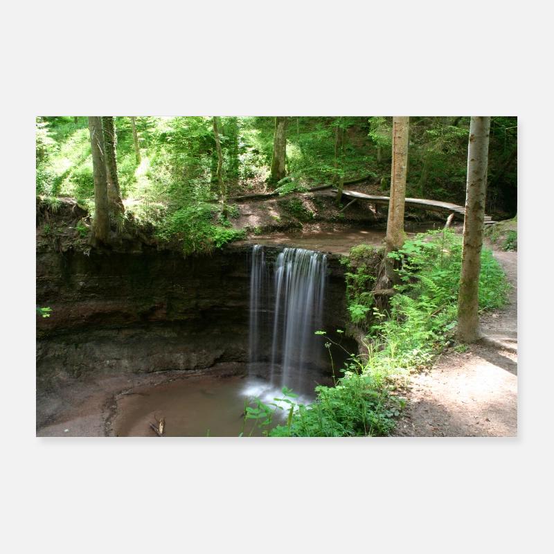 HÖRSCHBACH WATERFALL NEAR MURRHARDT Poster 36" x 24" (90x60 cm)