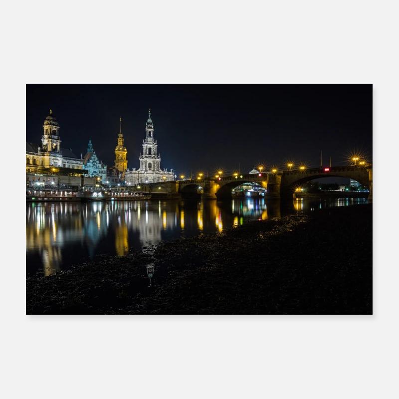 Dresden at night Poster 36" x 24" (90x60 cm)