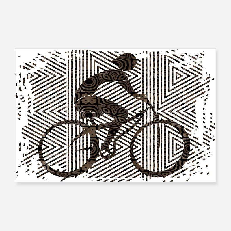 Radfahrer - Poster 90x60 cm - Weiß