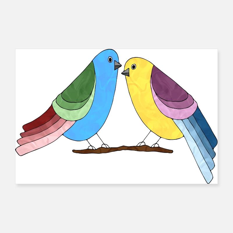 Birds Poster 36" x 24" (90x60 cm)