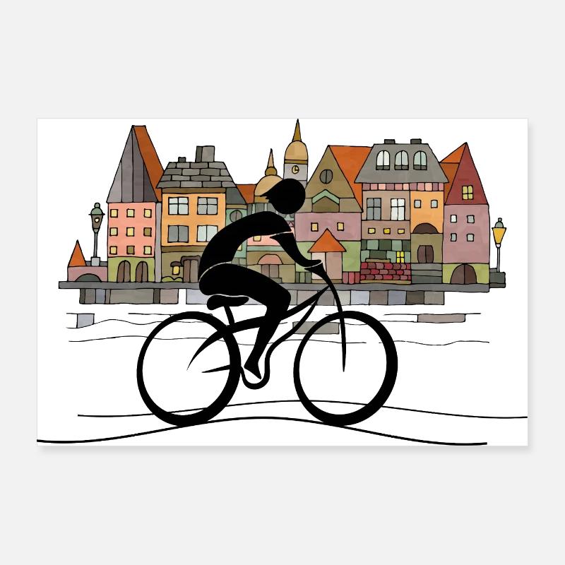 Cycliste Poster 90 x 60 cm
