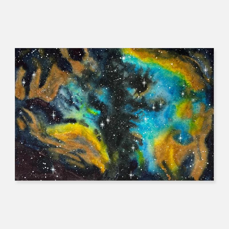 Galaxy Nebula NGC 5189 Galaxie Nebel Nerd Astro - Poster 90x60 cm - Weiß