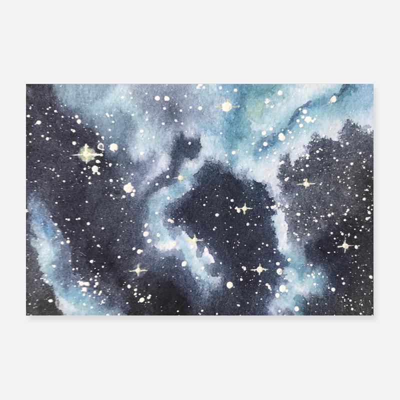 Galaxy Nebula Galaxie Nebel Nerd Astronomie space Poster 90x60 cm