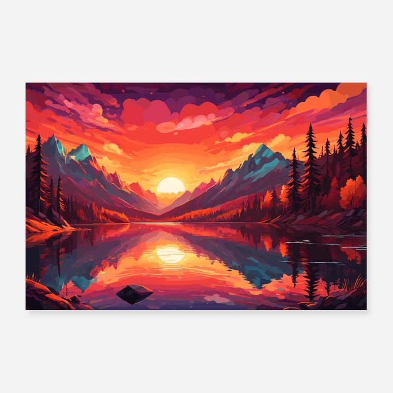 Au coucher du soleil Poster 90 x 60 cm