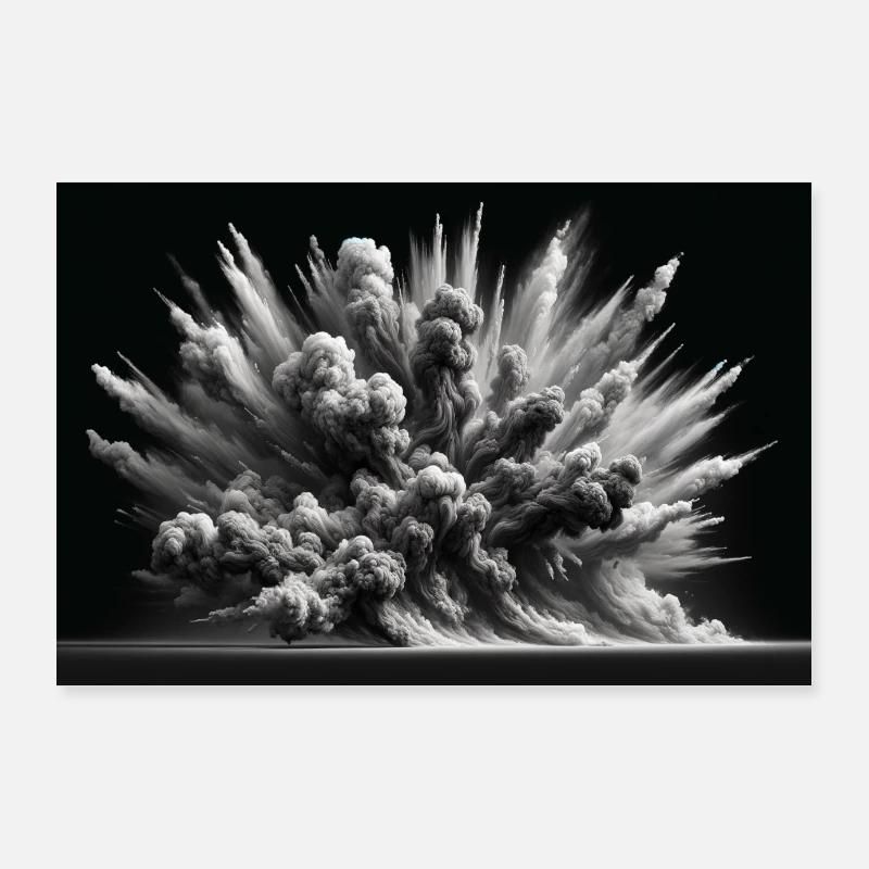 Explosion de fumée Poster 90 x 60 cm