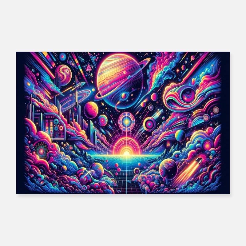Espace psychédélique des années 90 Poster 90 x 60 cm